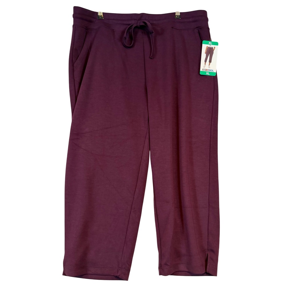 32 Degrees Cool Womens XL Purple Crop Jogger Pants Drawstring Pockets Athleisure